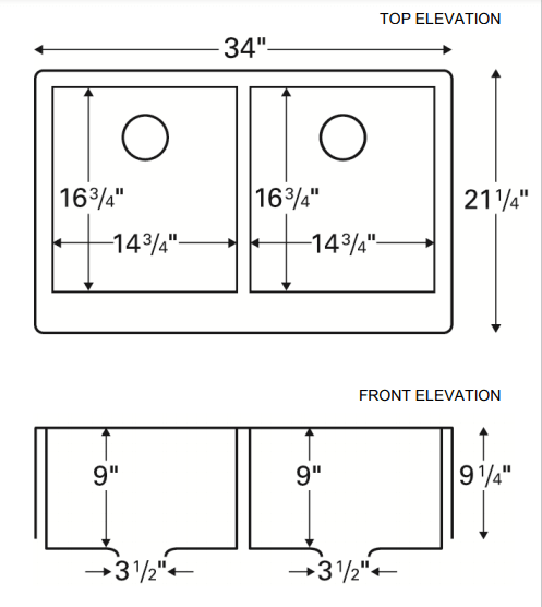 Karran 34" Quartz Composite Farmhouse Sink, 50/50 Double Bowl, Concrete, QA-750-CN
