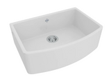 Rohl Shaws 30" Fireclay Single Bowl Farmhouse Curved Apron Kitchen Sink, White, RC3021WH - The Sink Boutique