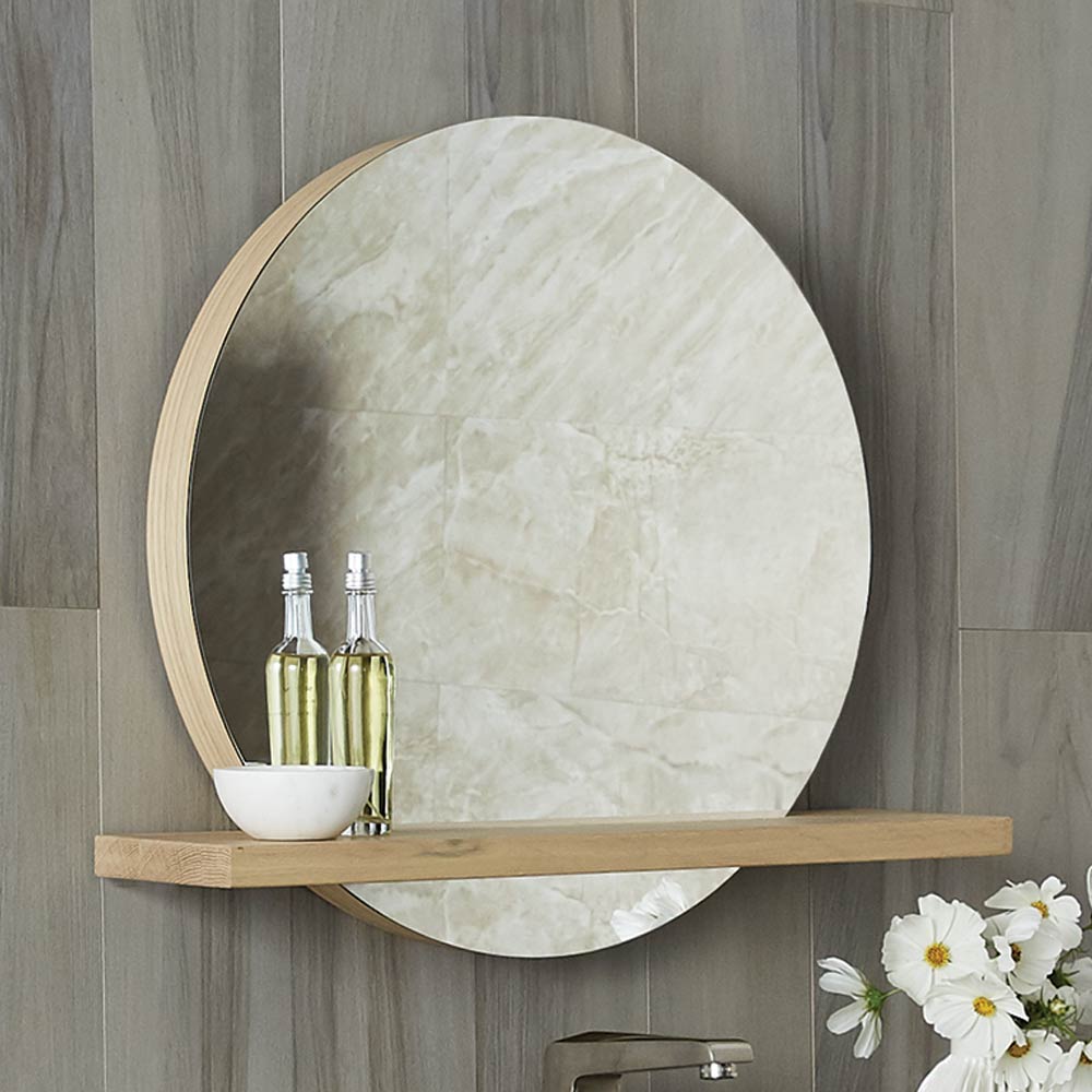 Native Trails Solace 28" Mirror and Shelf in Sunrise Oak, MRO281-MSO281