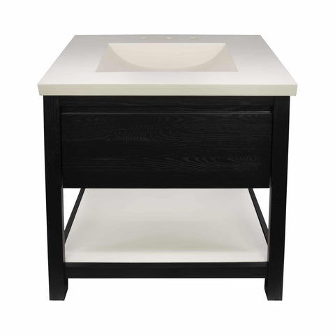 Native Trails 30" Solace Vanity Base in Midnight Oak with Palomar Vanity Top and Sink, Pearl, VNO308-P-NSVNT30-P
