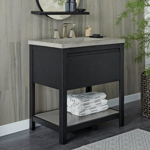 Alternate Image for Native Trails 30" Solace Vanity Base in Midnight Oak with Palomar Vanity Top and Sink, Ash, VNO308-A-NSVNT30-A