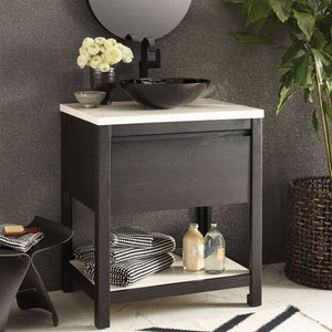Alternate Image for Native Trails 30" Solace Freestanding Vanity Base in Midnight Oak with Pearl Shelf, VNO308-P