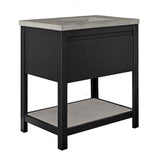 Native Trails 30" Solace Vanity Base in Midnight Oak with Palomar Vanity Top and Sink, Ash, VNO308-A-NSVNT30-A
