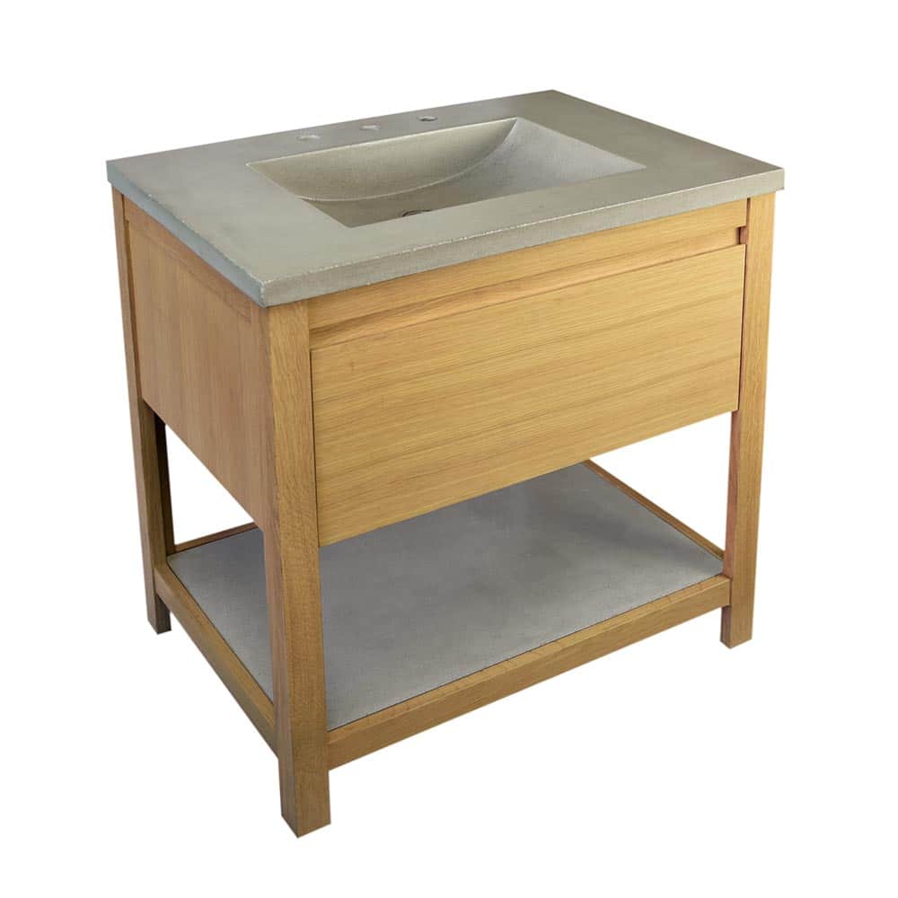Native Trails 30" Solace Vanity Base in Sunrise Oak with Palomar Vanity Top and Sink, Ash, VNO301-A-NSVNT30-A