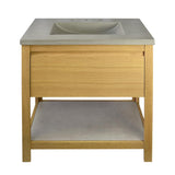 Native Trails 30" Solace Vanity Base in Sunrise Oak with Palomar Vanity Top and Sink, Ash, VNO301-A-NSVNT30-A