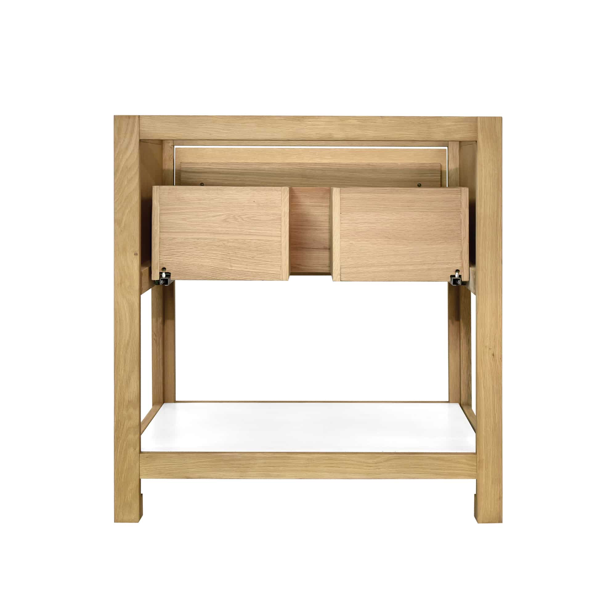 Native Trails 30" Solace Freestanding Vanity Base in Sunrise Oak with Pearl Shelf, VNO301-P