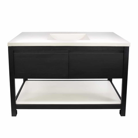 Native Trails 48" Solace Vanity Base in Midnight Oak with Palomar Vanity Top and Sink, Pearl, VNO488-P-NSVNT48-P