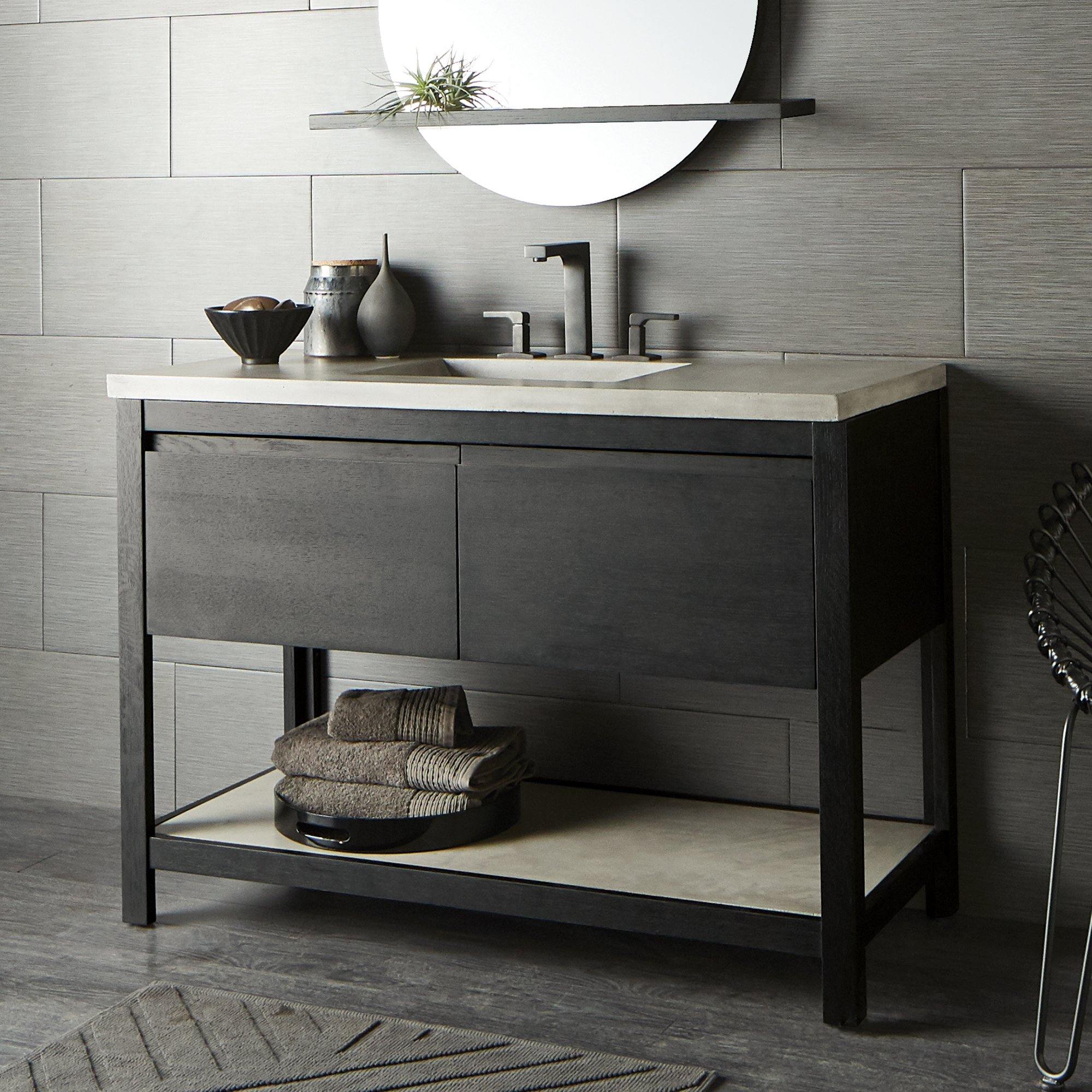 Native Trails 48" NativeStone Palomar Vanity Top with Integral Sink in Ash - Single Faucet Cutout, NSVNT48-A1