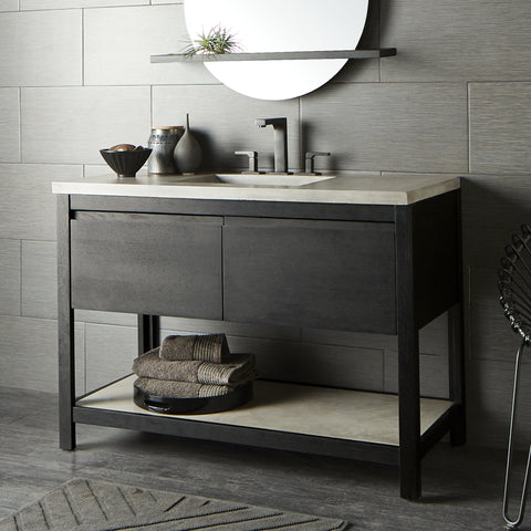 Native Trails 48" Solace Vanity in Midnight Oak with Ash Shelf, VNO488-A