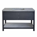Native Trails 48" Solace Vanity Base in Midnight Oak with Palomar Vanity Top and Sink, Ash, VNO488-A-NSVNT48-A