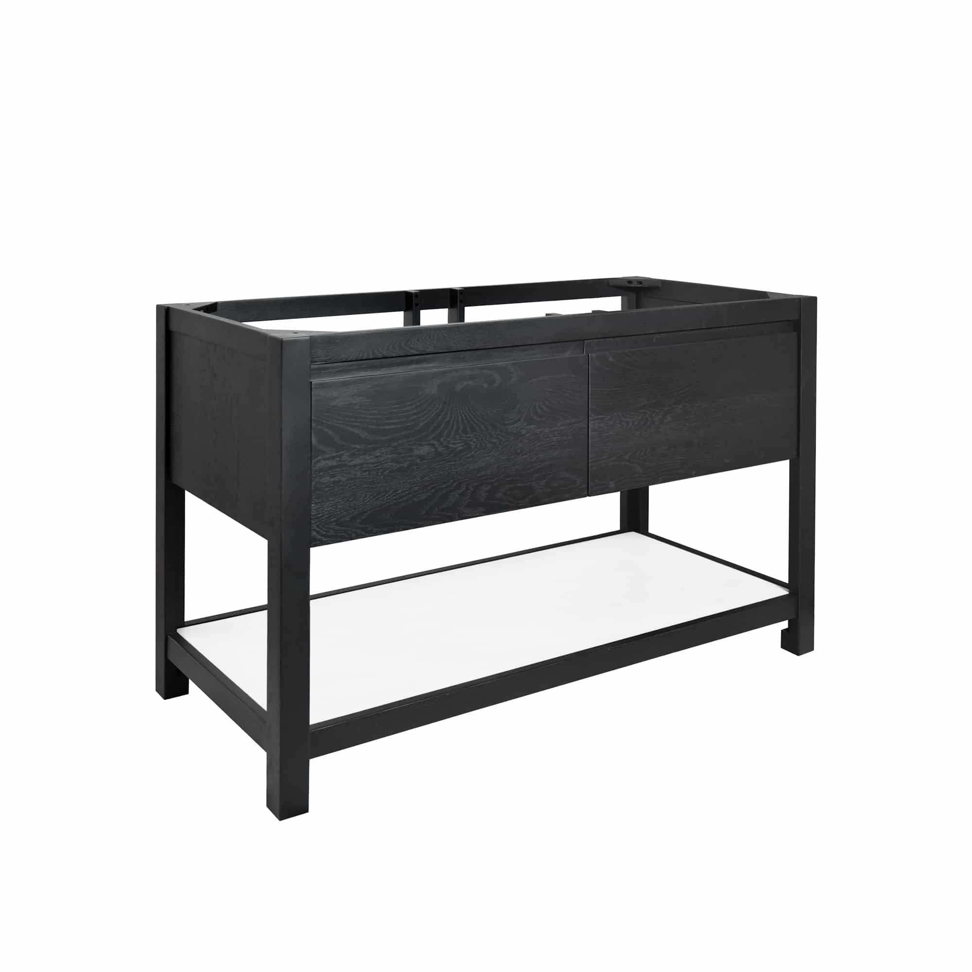 Native Trails 48" Solace Freestanding Vanity Base in Midnight Oak with Pearl Shelf, VNO488-P