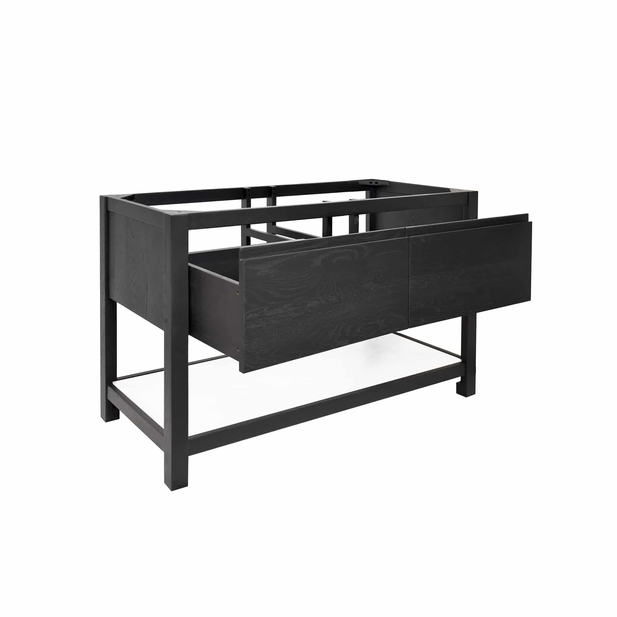 Native Trails 48" Solace Freestanding Vanity Base in Midnight Oak with Pearl Shelf, VNO488-P