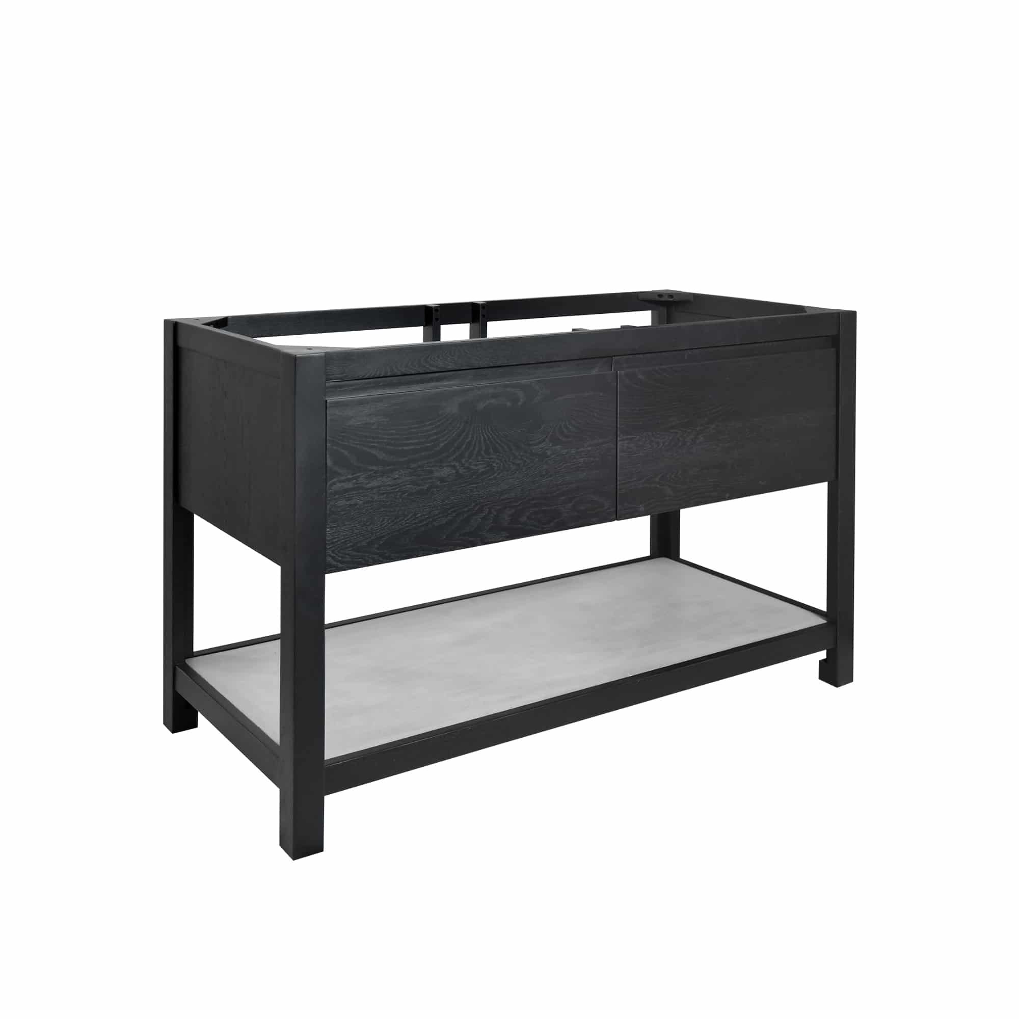 Native Trails 48" Solace Freestanding Vanity Base in Midnight Oak with Ash Shelf, VNO488-A
