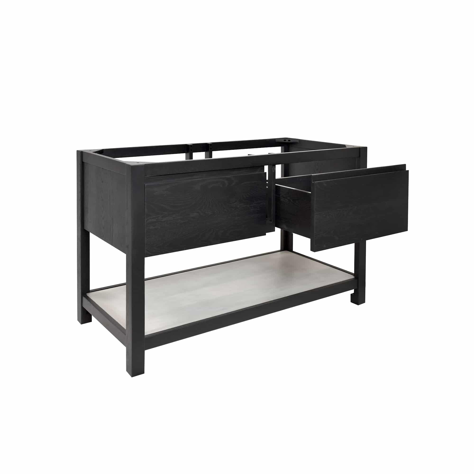 Native Trails 48" Solace Vanity Base in Midnight Oak with Palomar Vanity Top and Sink, Ash, VNO488-A-NSVNT48-A