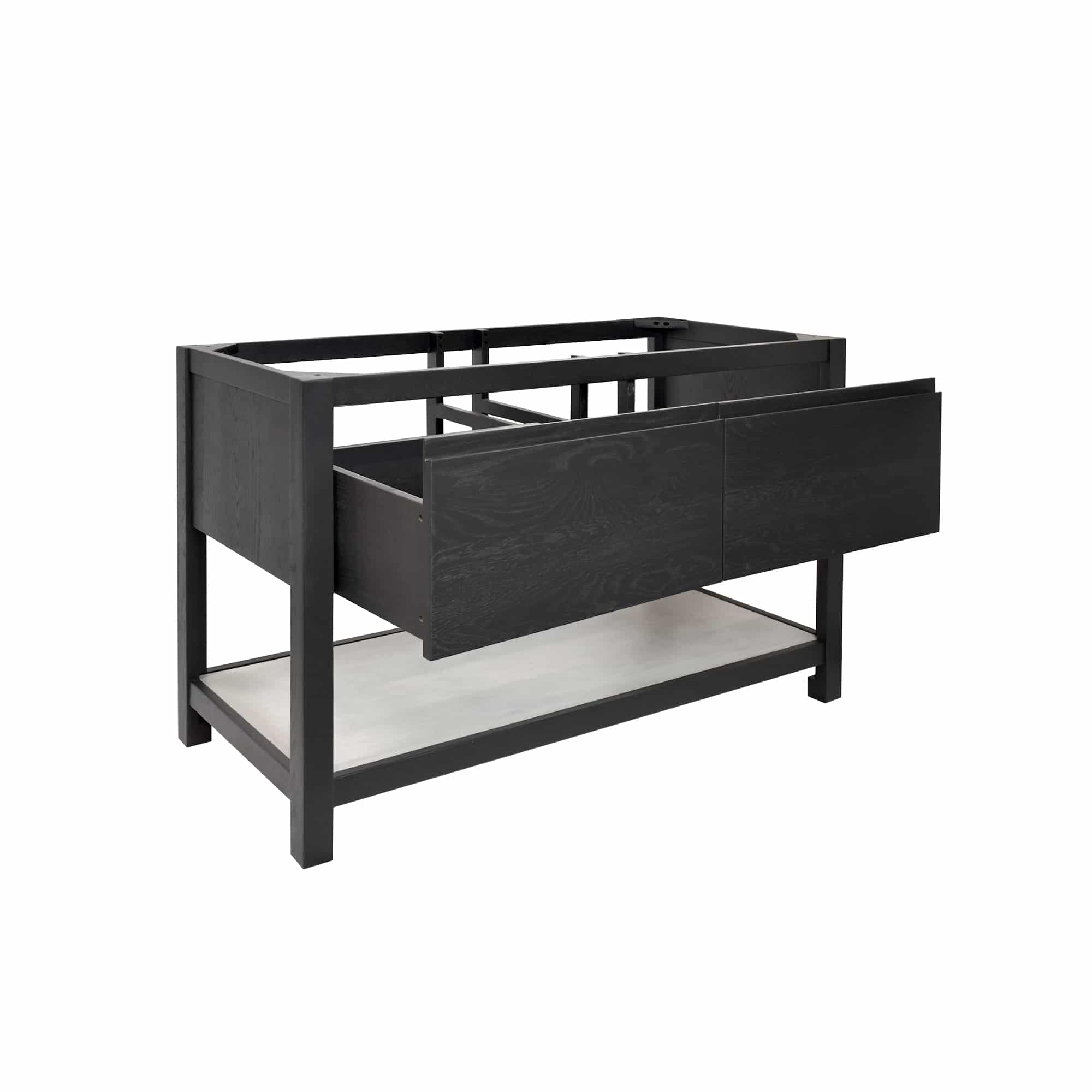 Native Trails 48" Solace Freestanding Vanity Base in Midnight Oak with Ash Shelf, VNO488-A