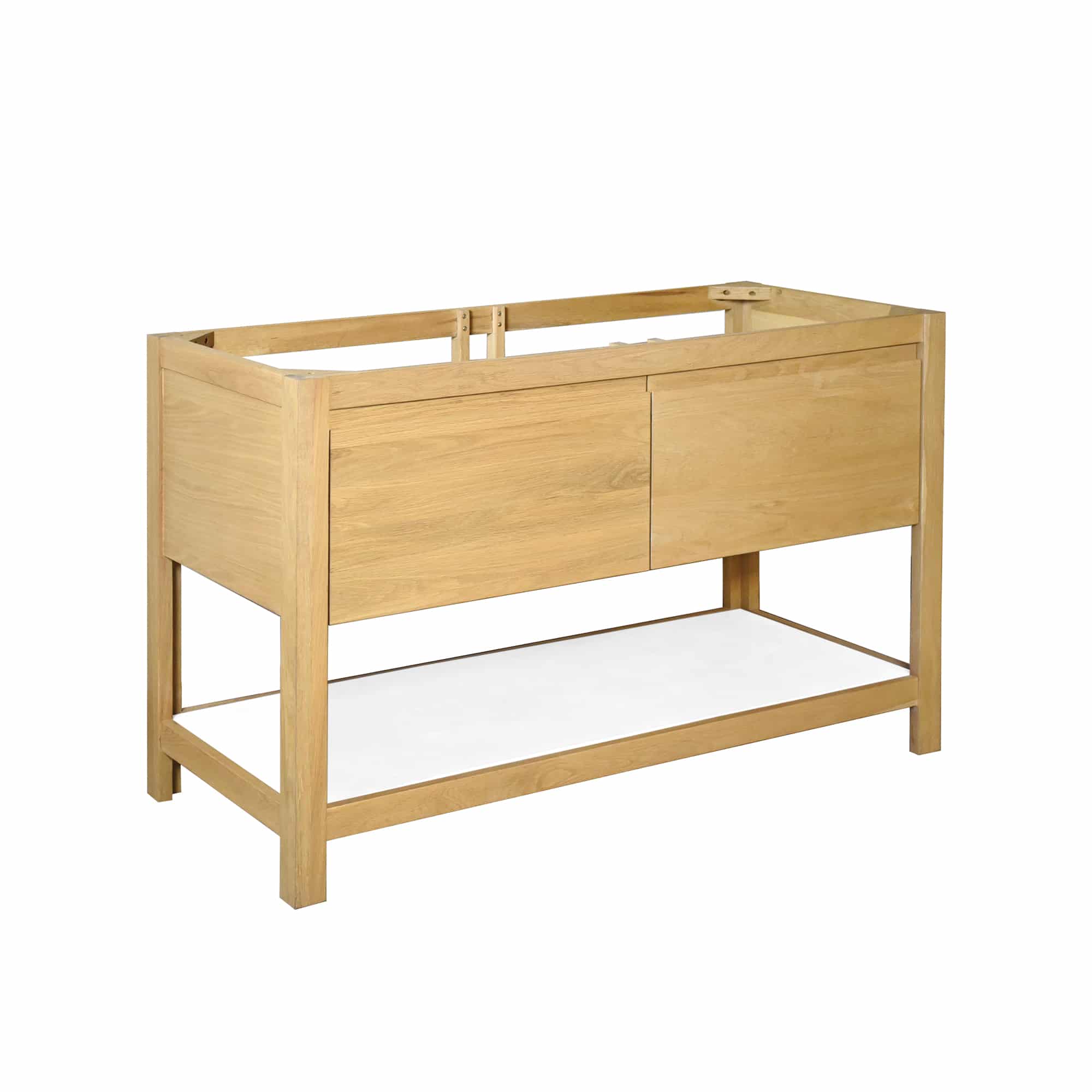 Native Trails 48" Solace Freestanding Vanity Base in Sunrise Oak with Pearl Shelf, VNO481-P