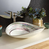 Native Trails Murano 20" Asymmetrical Rounded Curve-Shaped Glass Vessel Bathroom Sink, Abalone, MG2017-AE