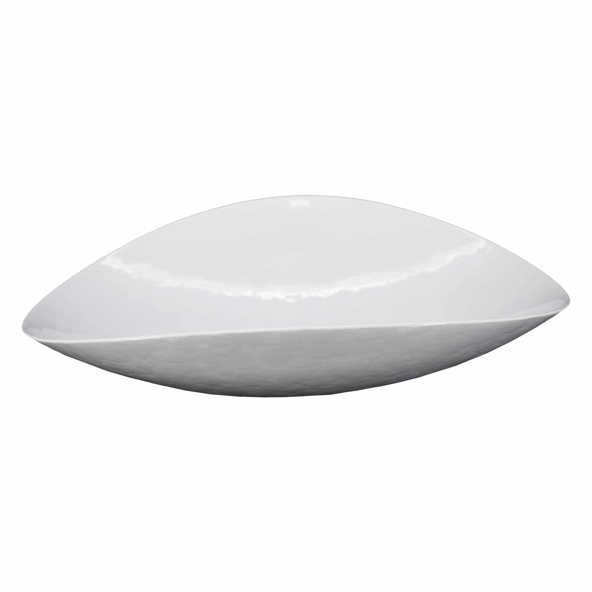 Native Trails Murano 20" Asymmetrical Rounded Curve-Shaped Glass Vessel Bathroom Sink, Bianco, MG2017-BO
