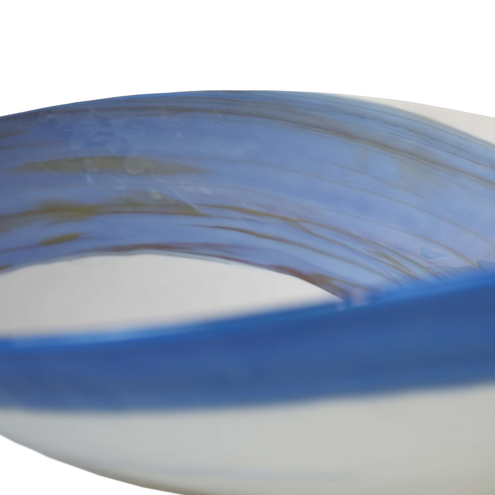 Native Trails Murano 20" x 17" Asymmetrical Rounded Curve-Shaped Vessel Glass Bathroom Sink, Marina, MG2017-MA