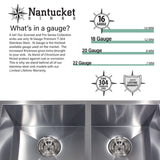 Nantucket Sinks Pro Series 33" 304 Stainless Steel Retrofit Farmhouse Sink with Accessories, EZApron33-9