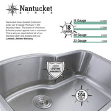 Nantucket Sinks Madaket 33" Stainless Steel Kitchen Sink, NS3322-8