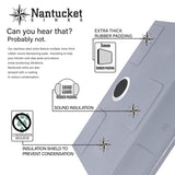 Nantucket Sinks Pro Series 32" Stainless Steel Kitchen Sink, SR-PS-3220-16