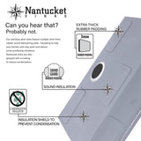 Nantucket Sinks Sconset 30" Undermount 304 Stainless Steel Kitchen Sink with Accessories, NS3018-10-16 - The Sink Boutique