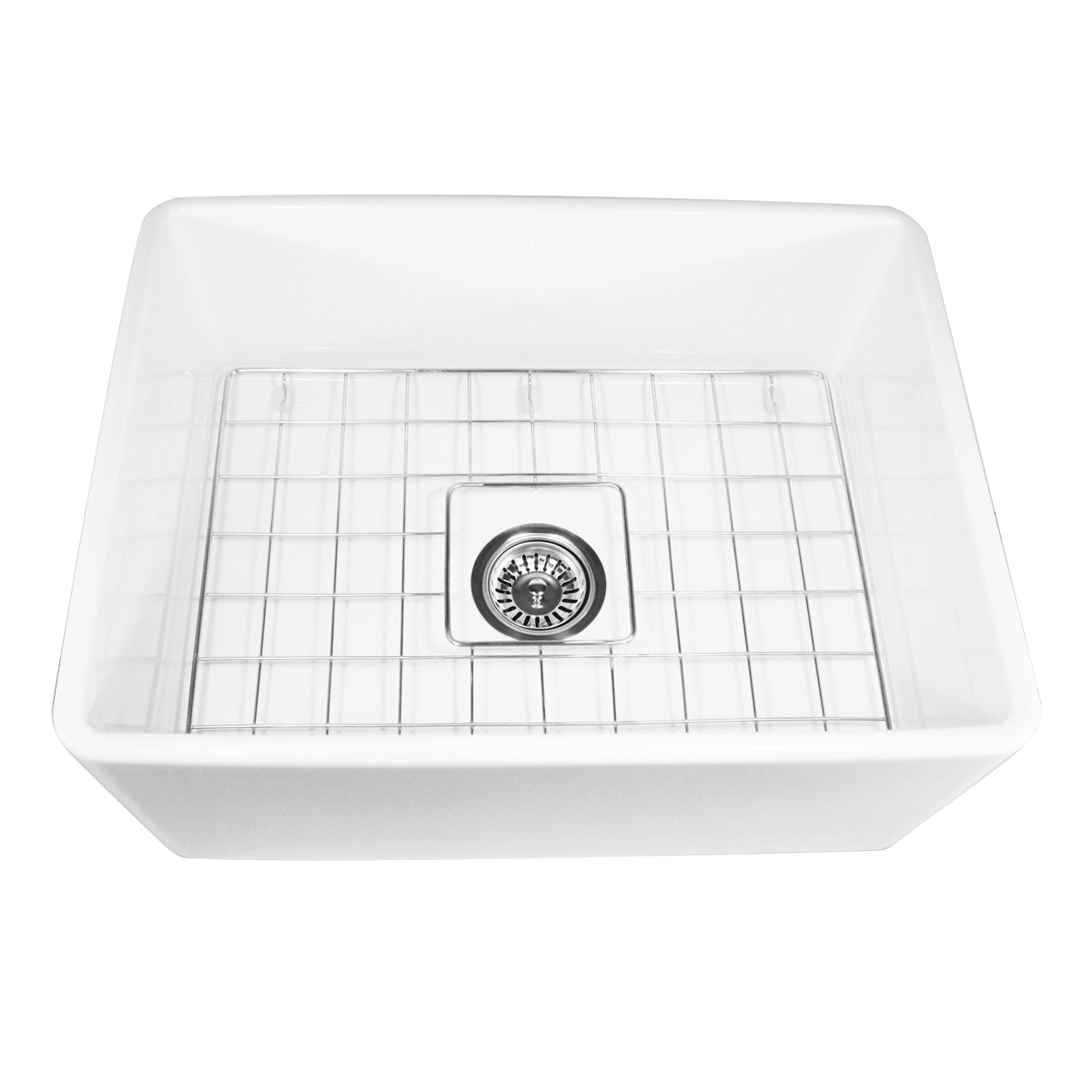 Nantucket Sinks Cape 24" Fireclay Farmhouse Sink, White, T-FCFS24 - The Sink Boutique