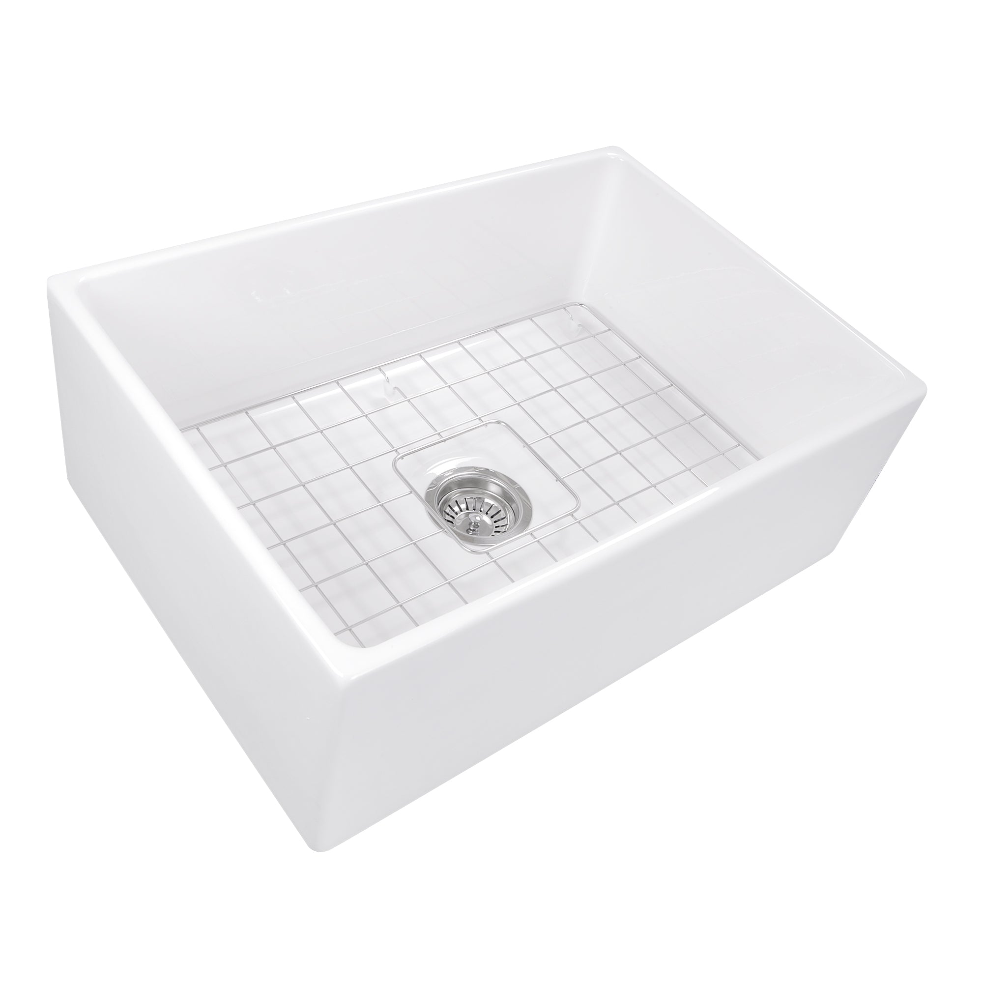 Nantucket Sinks Cape 27" Fireclay Farmhouse Sink, White, T-FCFS27 - The Sink Boutique