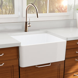 Alternate Image for Nantucket Sinks Cape 27" Fireclay Farmhouse Sink, White, T-FCFS27