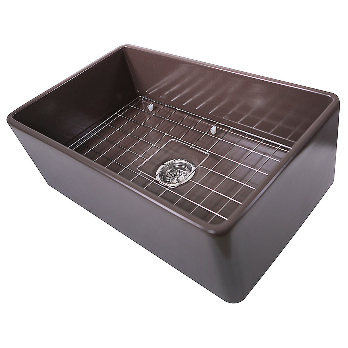 Nantucket Sinks Cape 30" Fireclay Farmhouse Sink, Coffee Brown, T-FCFS30CB - The Sink Boutique
