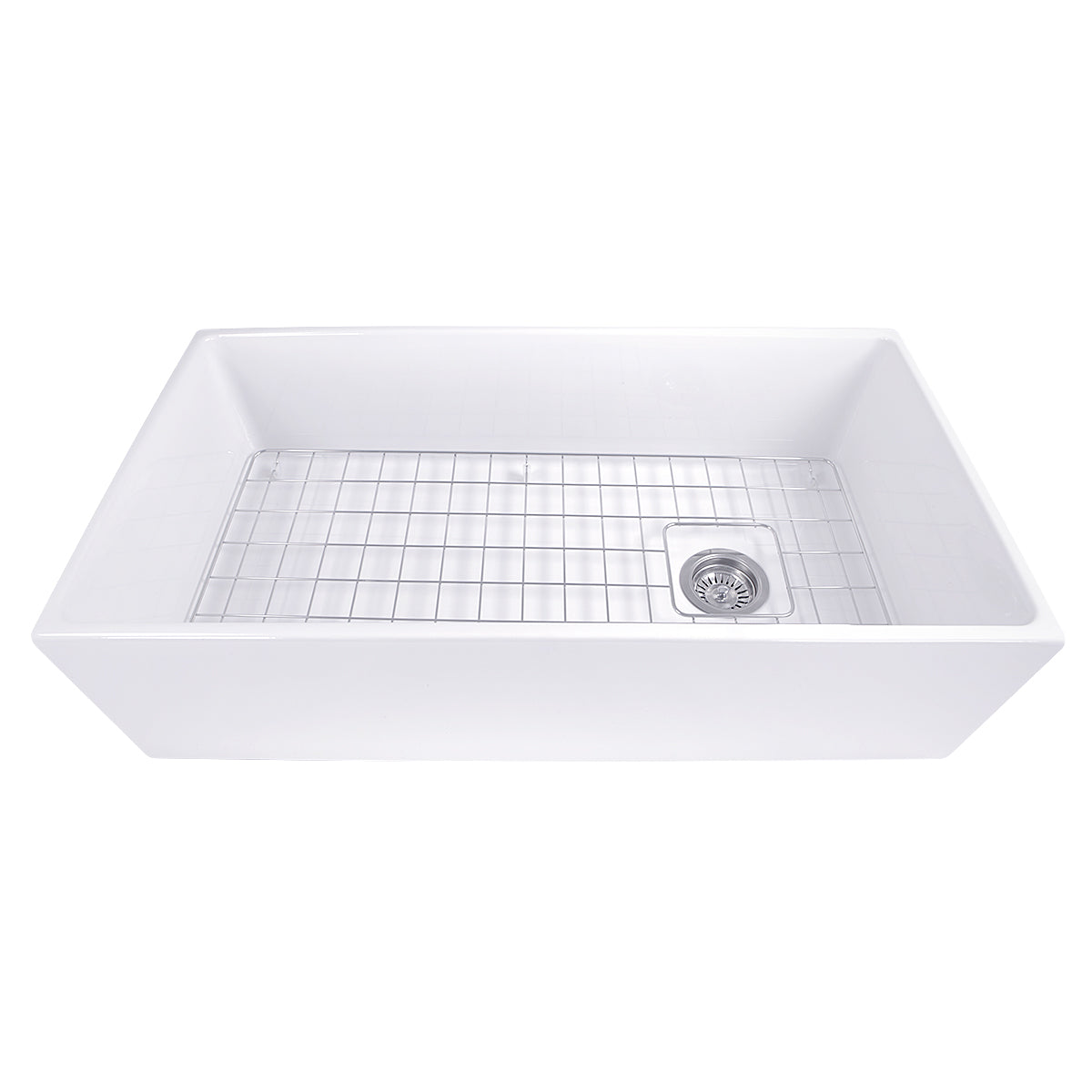 Nantucket Sinks Cape 36" Fireclay Farmhouse Sink, White, T-FCFS36 - The Sink Boutique