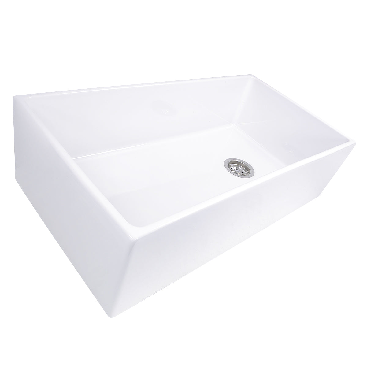 Nantucket Sinks Cape 36" Fireclay Farmhouse Sink, White, T-FCFS36 - The Sink Boutique