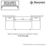 Nantucket Sinks Cape 36" Fireclay Farmhouse Sink, White, T-FCFS36 - The Sink Boutique