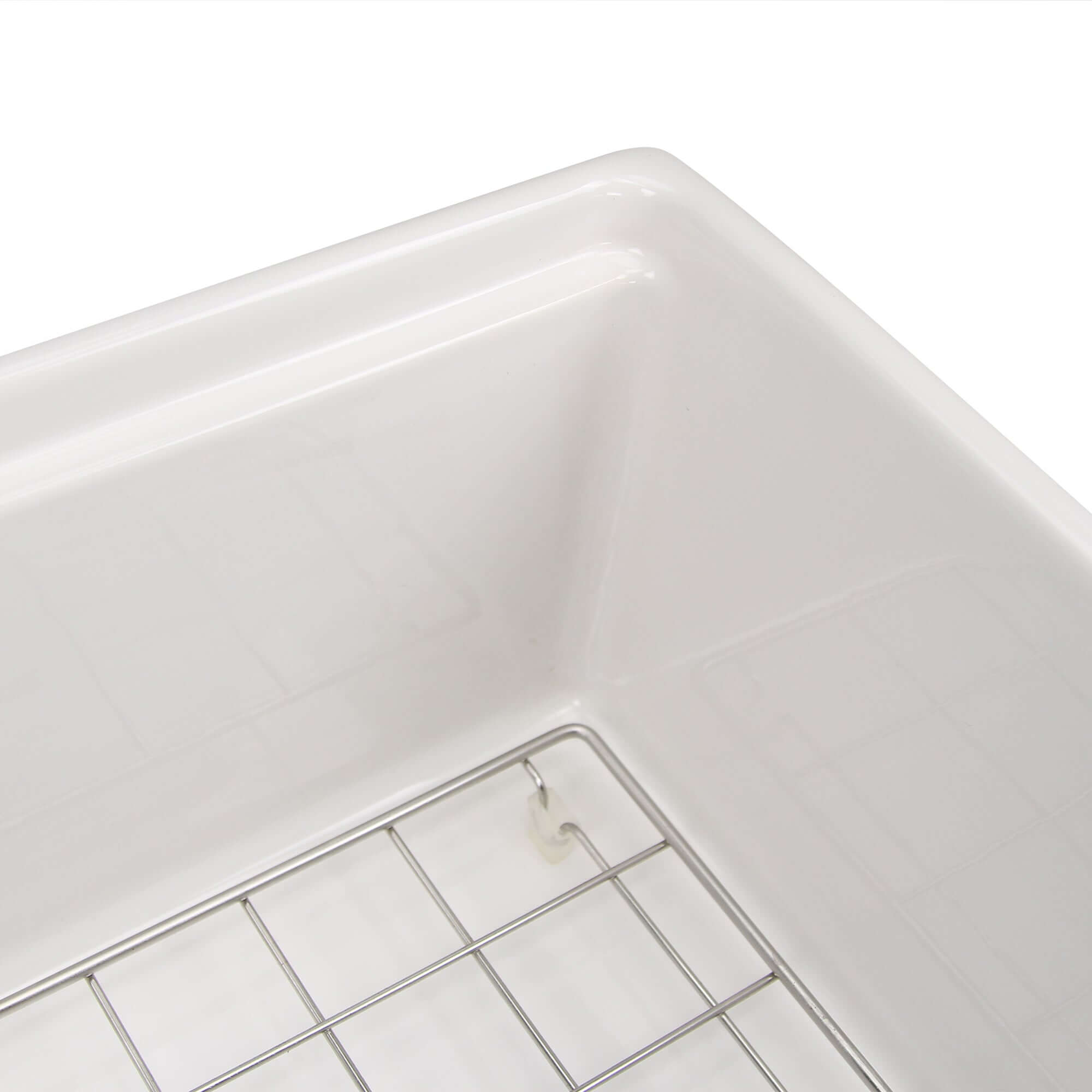 Nantucket Sinks Cape 30" Fireclay Workstation Farmhouse Sink with Accessories, White, T-PS30W