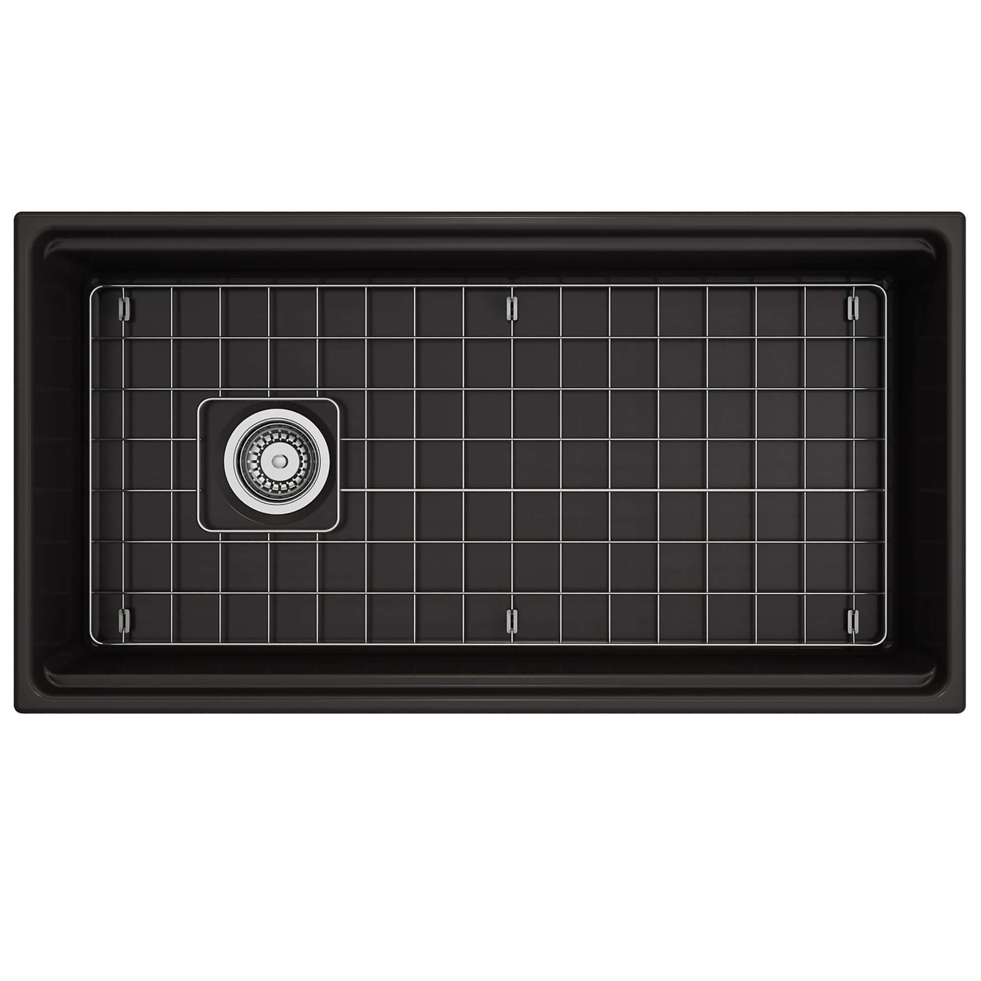 Nantucket Sinks Cape 36" Fireclay Workstation Farmhouse Sink with Accessories, Matte Black, T-PS36MB