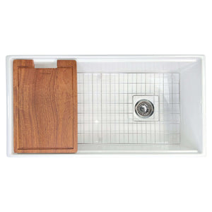 Alternate Image for Nantucket Sinks Cape 36" Fireclay Workstation Farmhouse Sink with Accessories, White, T-PS36W