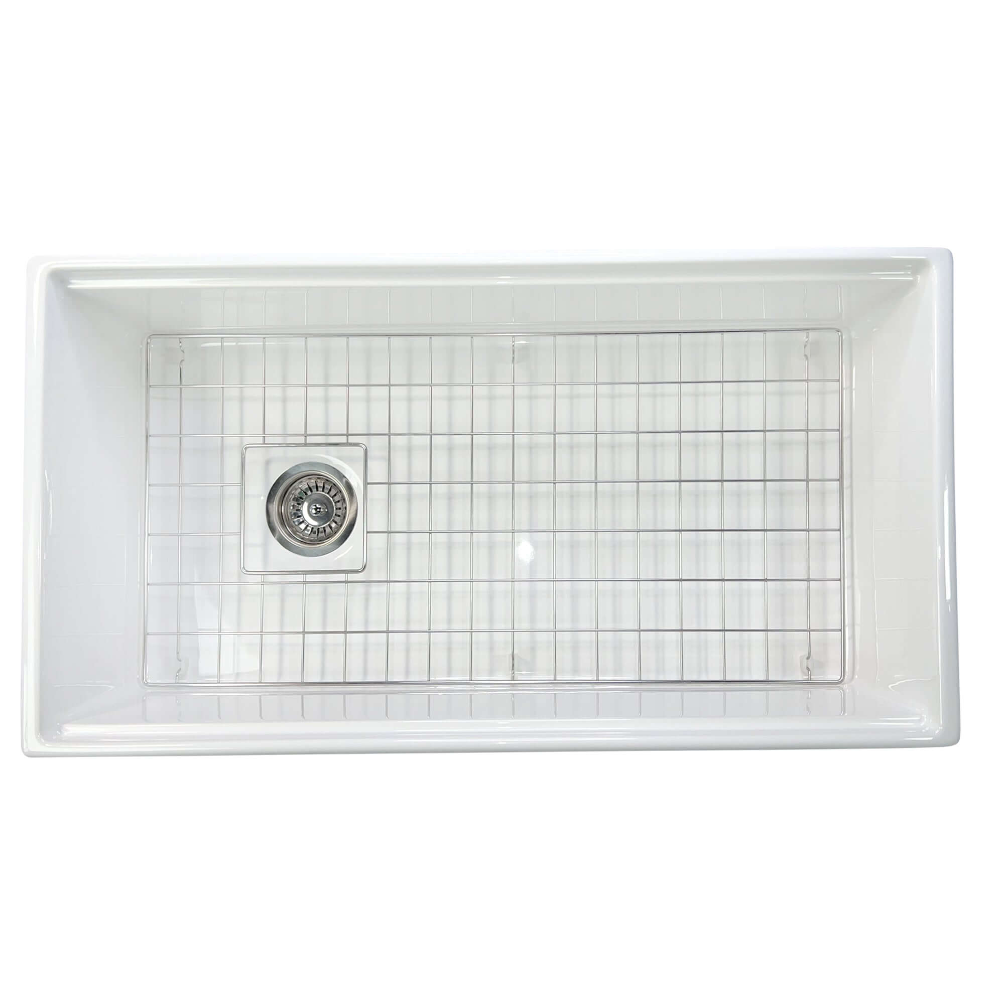 Nantucket Sinks Cape 36" Fireclay Workstation Farmhouse Sink with Accessories, White, T-PS36W