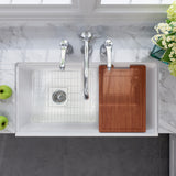 Nantucket Sinks Cape 36" Fireclay Workstation Farmhouse Sink with Accessories, White, T-PS36W