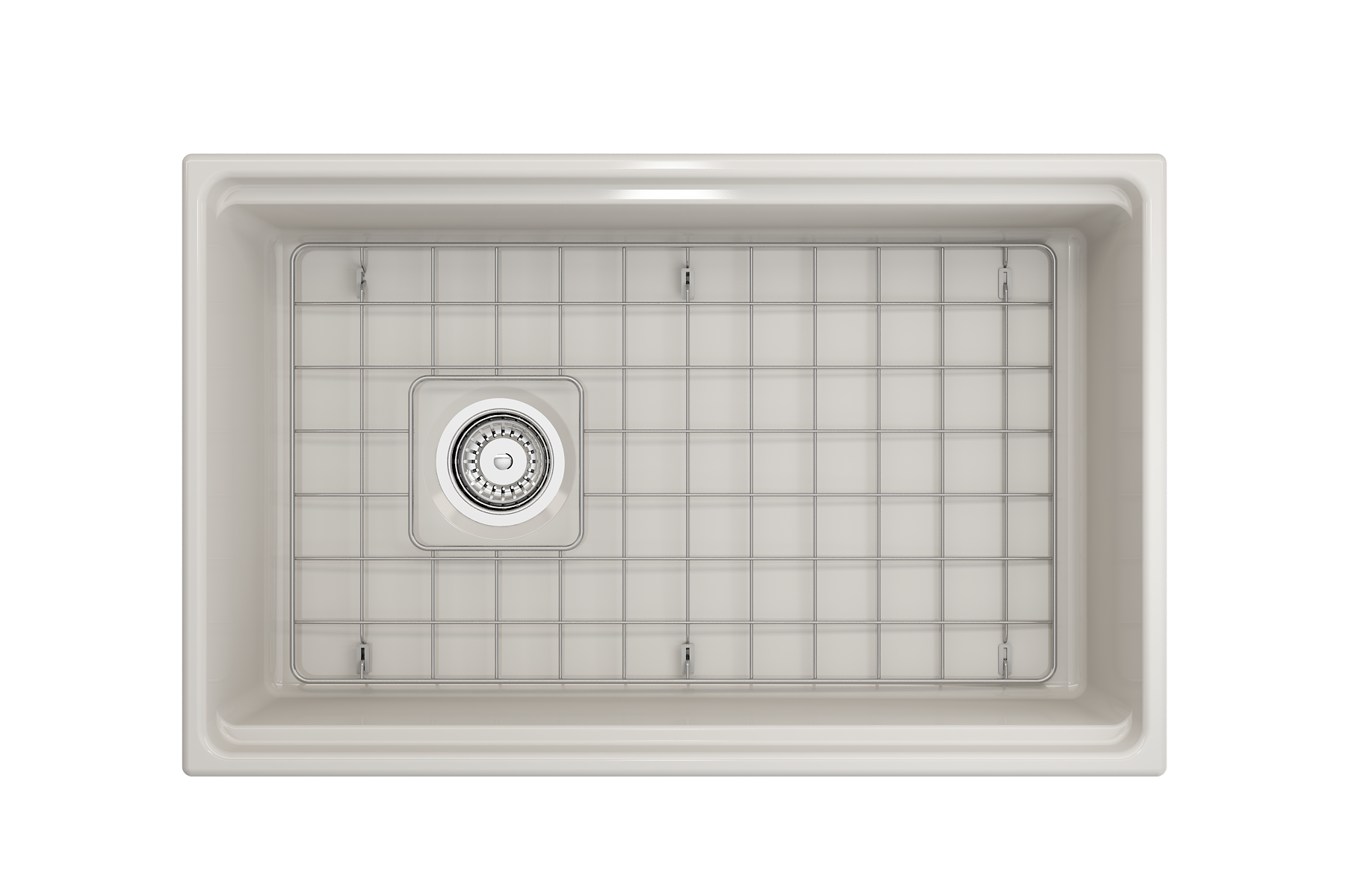 BOCCHI Contempo 30" Fireclay Workstation Farmhouse Sink with Accessories, Biscuit, 1344-014-0120