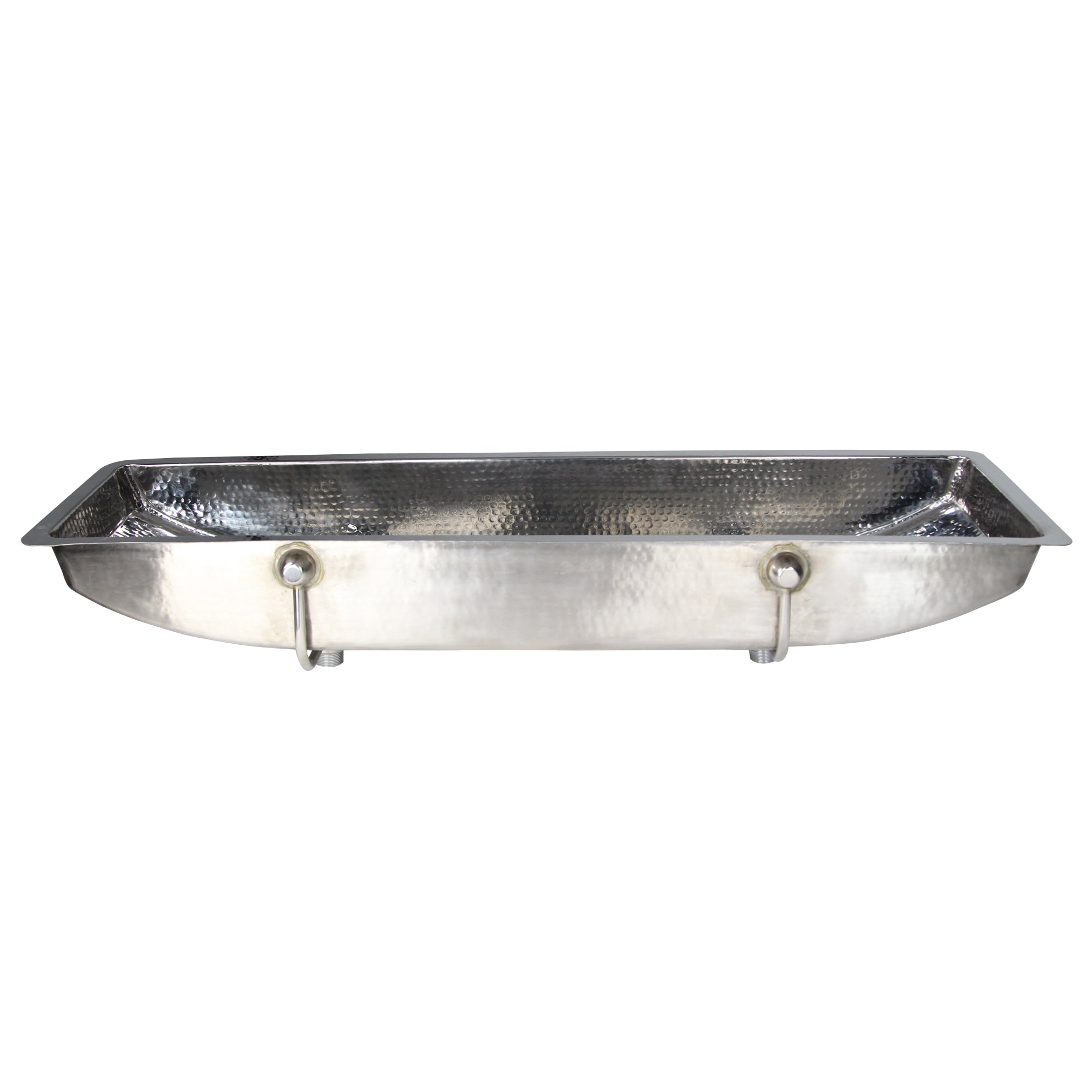 Nantucket Sinks Brightwork Home 48" x 14" x 6" Rectangle Undermount Stainless Steel Bathroom Sink, 18 Gauge, TRS48-OF