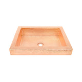 Native Trails Tatra 20" x 16" Rectangle Drop In Copper Bathroom Sink, Polished Copper, CPS446