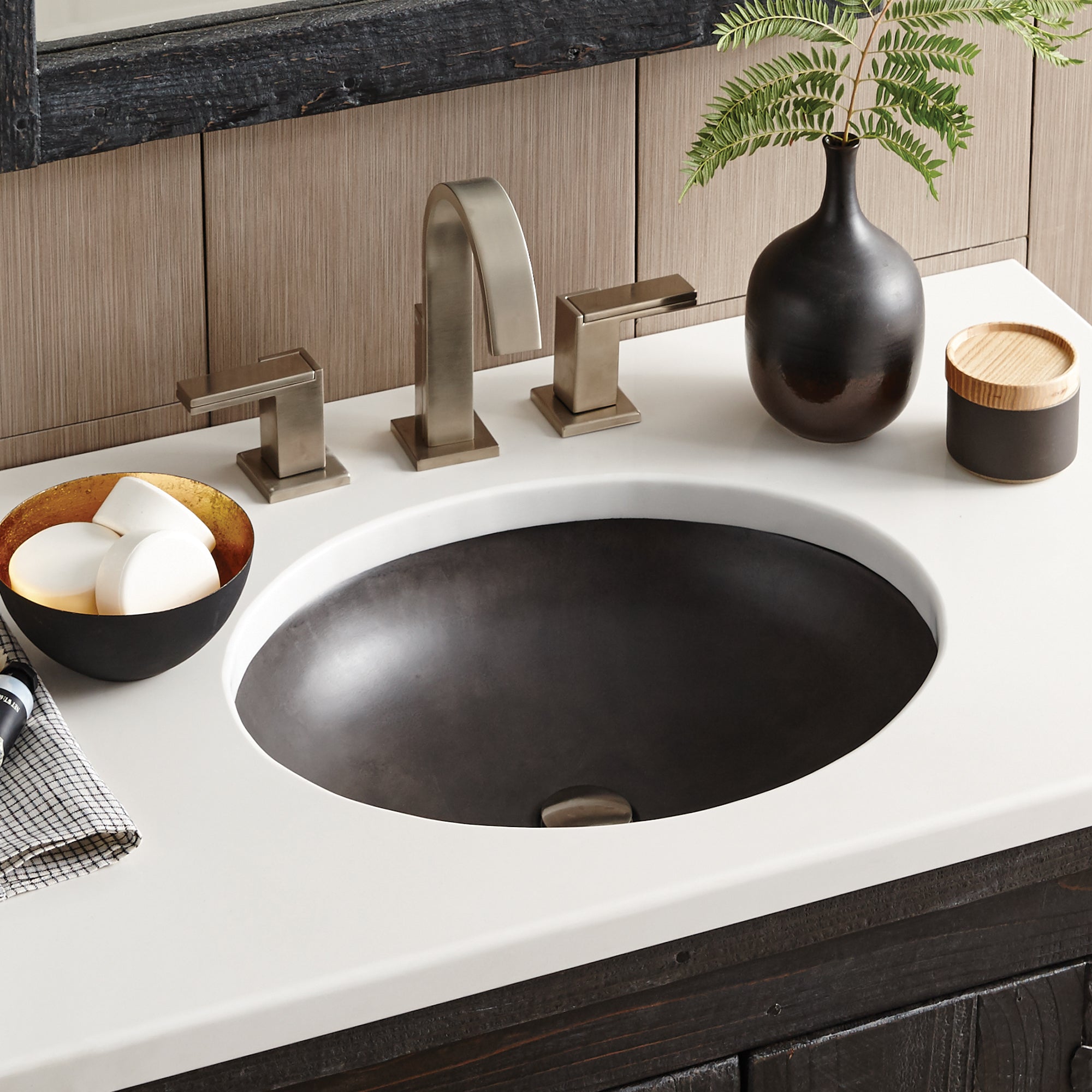 Native Trails Tolosa 19" Oval NativeStone Concrete Bathroom Sink, Slate, NSL1916-S