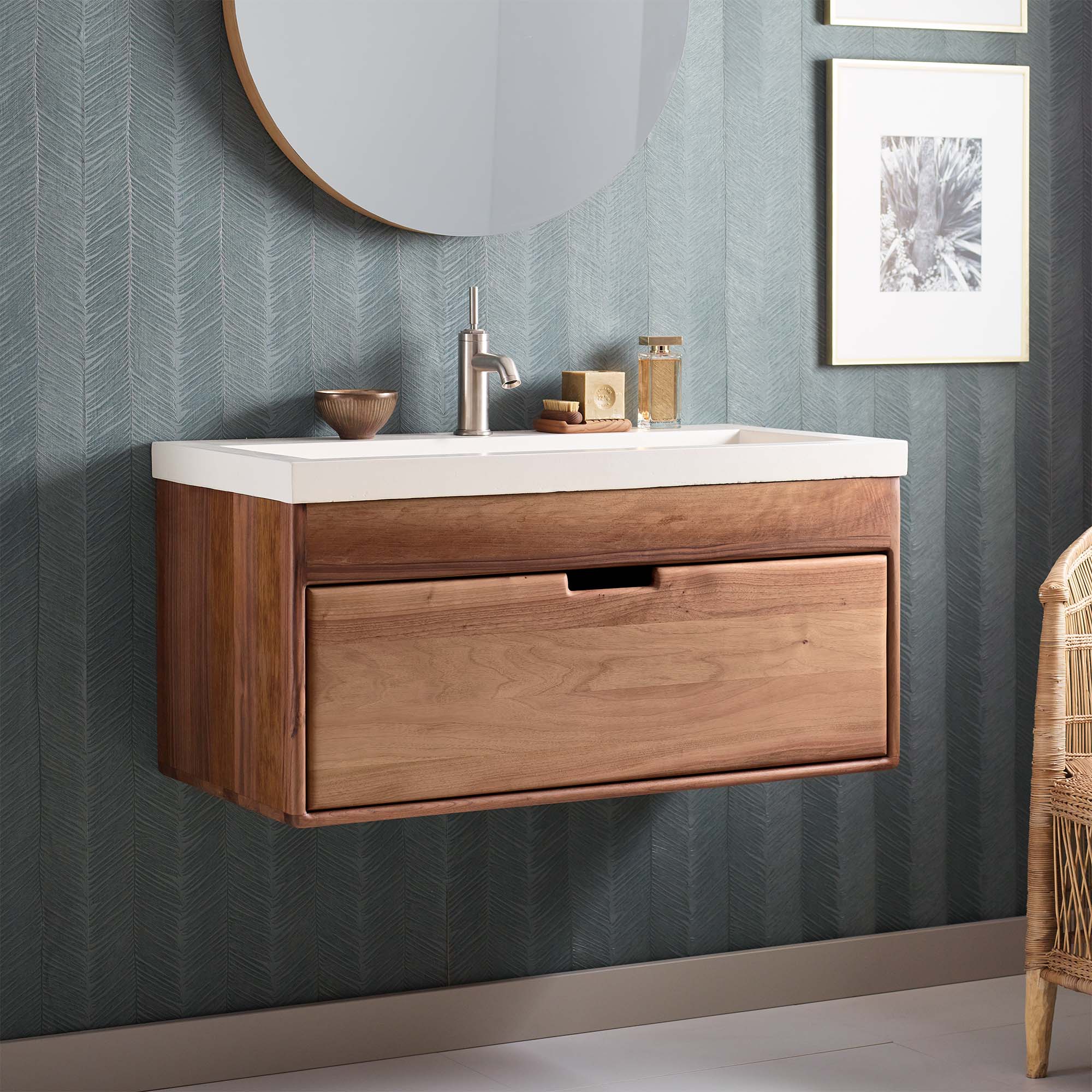 Native Trails 36" Topanga Floating Wall Mount Vanity Base, VNA201