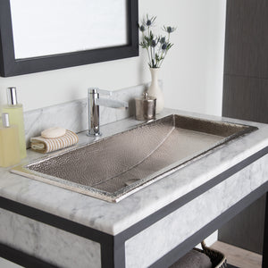 Alternate Image for Native Trails Trough 30" Rectangle Nickel Bathroom Sink, Brushed Nickel, CPS500