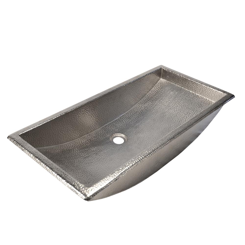 Native Trails Trough 30" Rectangle Nickel Bathroom Sink, Brushed Nickel, CPS500