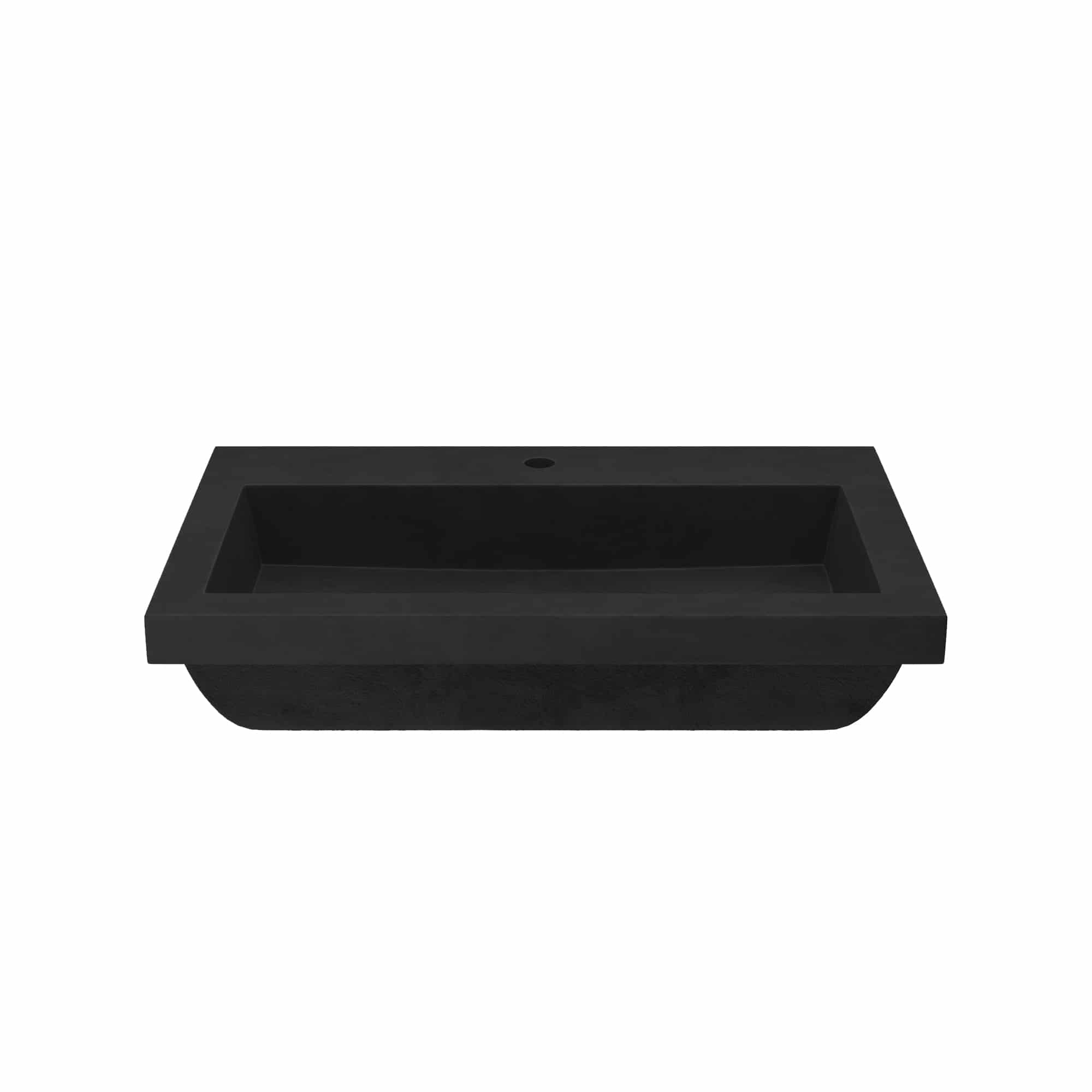 Native Trails Trough 3019 30" x 19" Rectangle Drop In NativeStone Concrete ADA Bathroom Sink, Charcoal, NSL3019-C