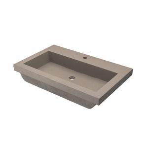 Alternate Image for Native Trails Trough 30" Rectangle NativeStone Concrete Bathroom Sink, 1 Faucet Hole, Earth, NSL3019-E
