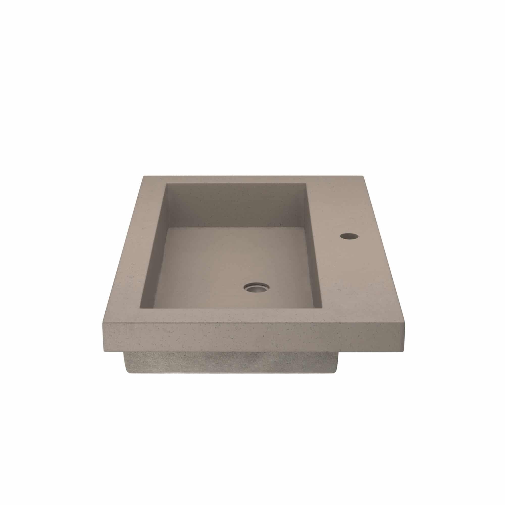Native Trails Trough 30" Rectangle NativeStone Concrete Bathroom Sink, 1 Faucet Hole, Earth, NSL3019-E