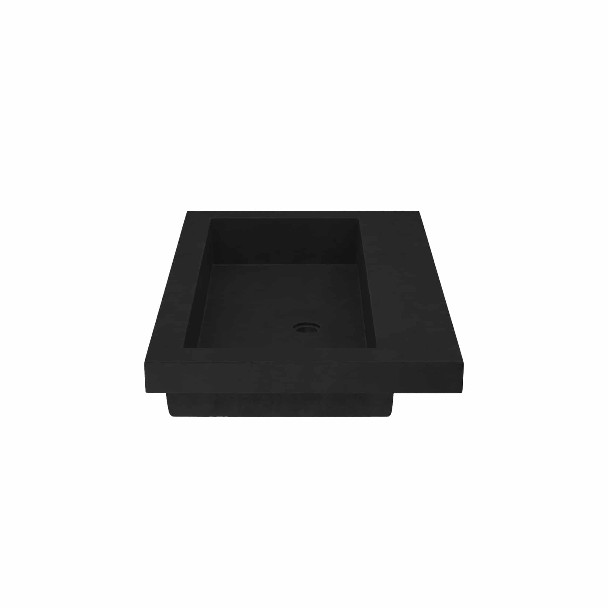 Native Trails Trough 3019 30" x 19" Rectangle Drop In NativeStone Concrete ADA Bathroom Sink, Charcoal, NSL3019-CX